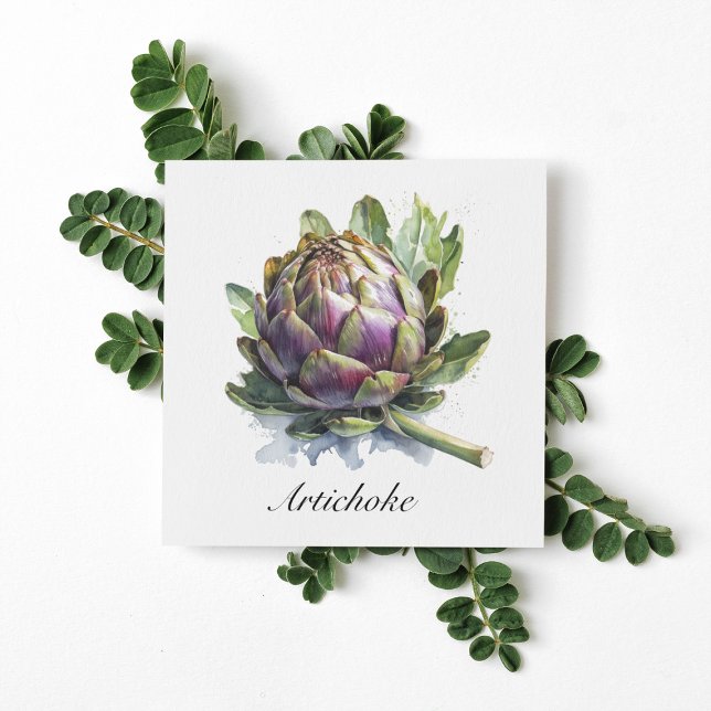 Carte Le Coeur du Jardin : Artichoke en Aquarelle (Créateur téléchargé)