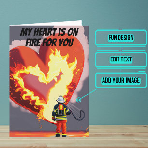 Carte Le coeur est en feu Amusant Flamand Anniversaire