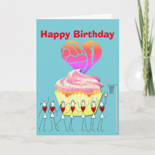 Carte Le coeur et les positions du Netball Joyeux annive