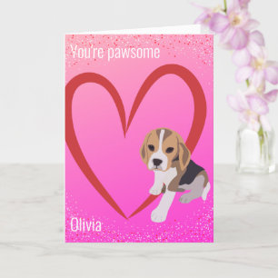 CARTE LE COEUR ROMANTIQUE DE LA JOURNÉE DU BEAGLE VALENT