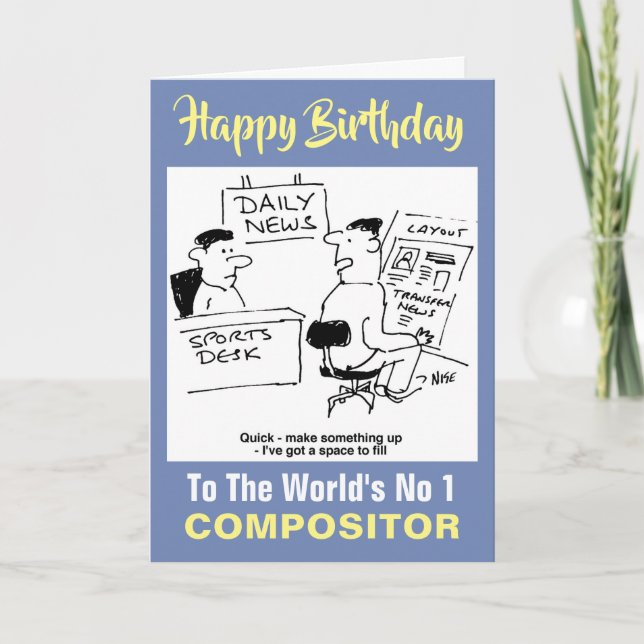 Carte Le compositeur numéro un du monde - Joyeux anniver (Devant)