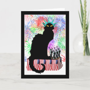 Carte Le Conversation Noir USA Fête de l'indépendance