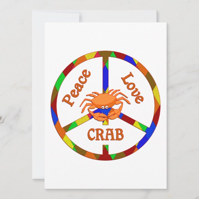 Carte Le crabe d'amour pour la paix (Devant)