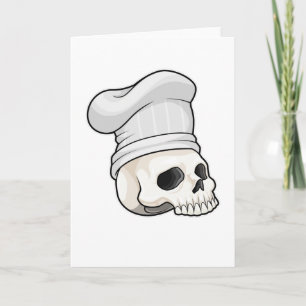 Carte Le crâne cuisiné avec le casquette chef