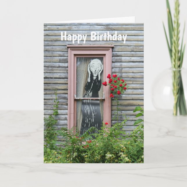 Carte "Le cri" dans une fenêtre Joyeux anniversaire (Devant)