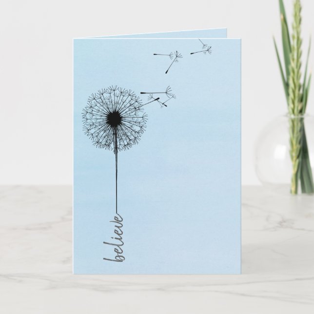 Carte Le dandelion noir croient inspiration (Devant)