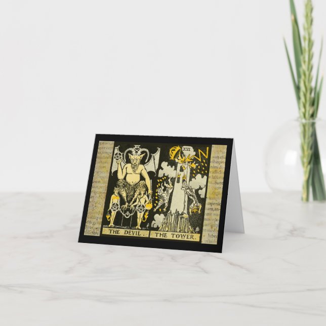 Carte Le diable et le Tarot de la Tour (Devant)