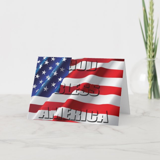 Carte Le Dieu patriotique bénisse l'Amérique sur le drap (Devant)