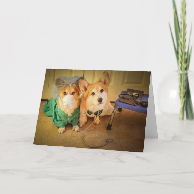 Carte Le Dr. Corgi et infirmière se sentent meilleur (Devant)