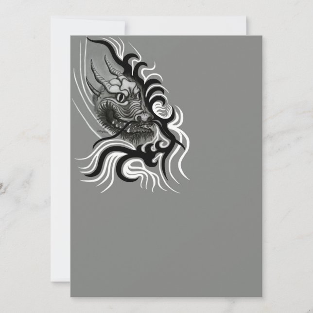 Carte Le dragon chinois à la toiture de tatouage (Devant)