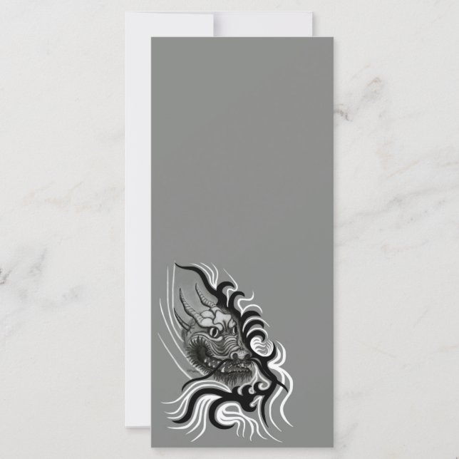 Carte Le dragon chinois à la toiture de tatouage (Devant)