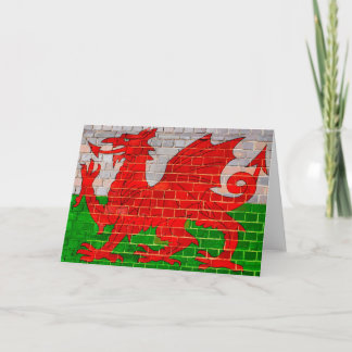 Carte Le drapeau du Pays de Galles sur un mur en brique