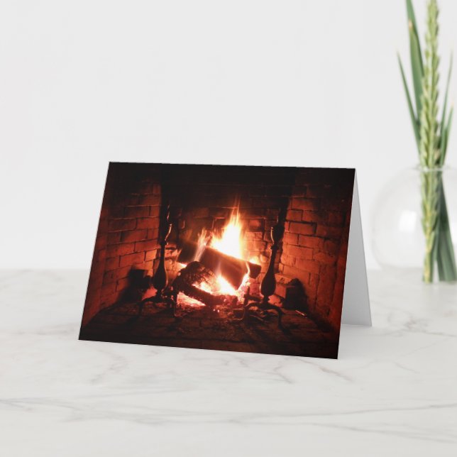 Carte Le feu dans la cheminée brûle à vive allure (Devant)
