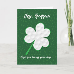 Carte Le golf de filleul folâtre le shamrock du jour de
