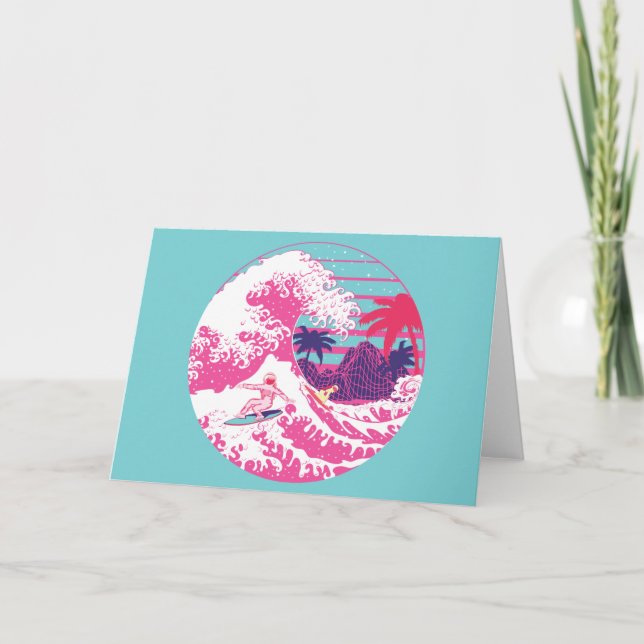 Carte Le grand surf rose (Devant)