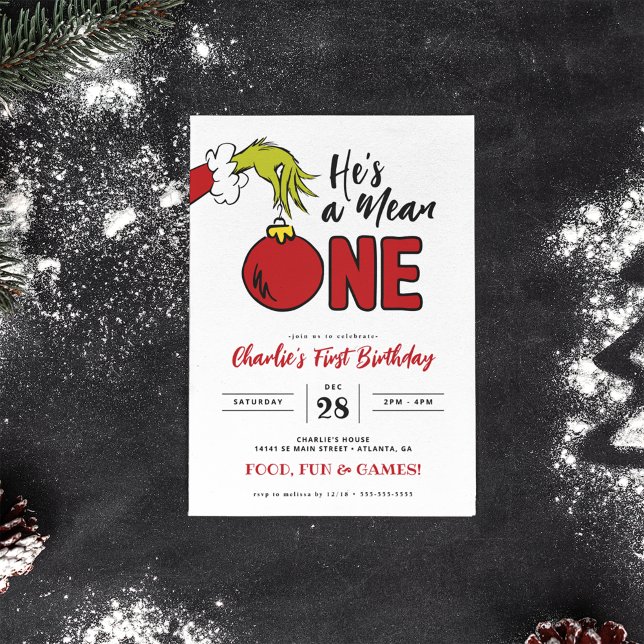 Carte Le Grinch He est un Mean 1er anniversaire (Créateur téléchargé)