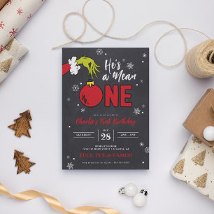 Carte Le Grinch Il est méchant Un Anniversaire de 1 an s