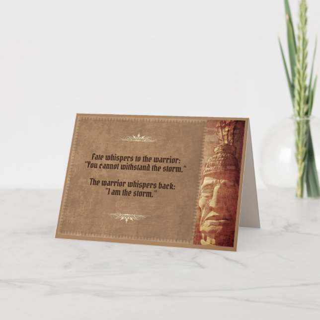 Carte Le guerrier chuchote "Je suis la tempête" (Devant)