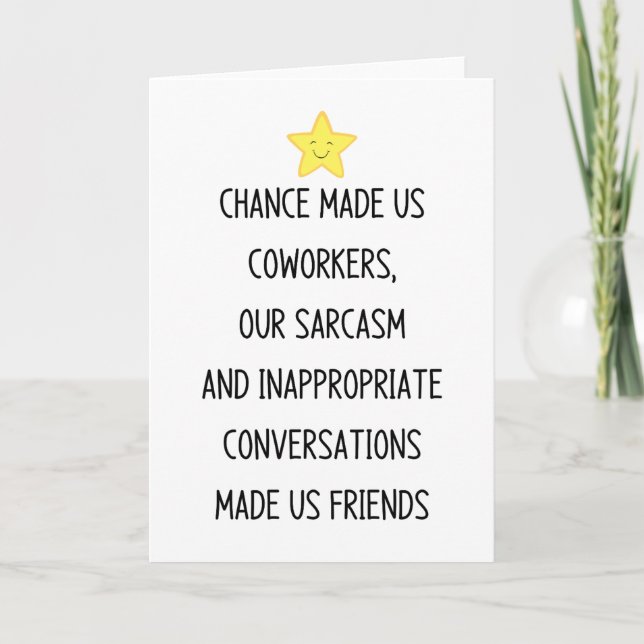 Carte Le hasard a fait de nous des collègues (Devant)