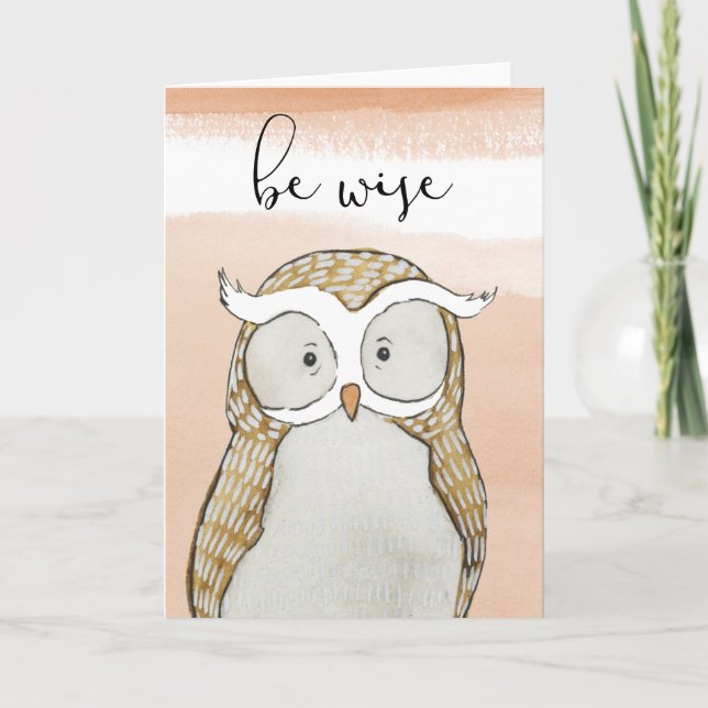 Carte Le hibou de Cuddlies | soit sage (Devant)