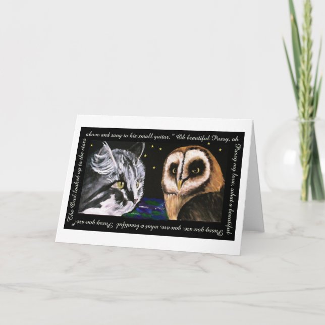 Carte Le hibou et le minou - art de Bonorand (Devant)