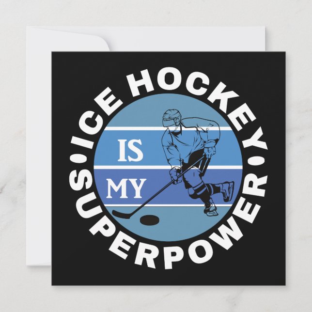 Carte Le hockey sur glace est ma superpuissance (Devant)