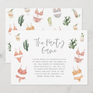 Carte Le jeu culotte lingerie cactus champagne