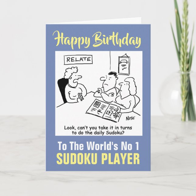 Carte Le Joueur Sudoku numéro 1 du monde - Joyeux annive (Devant)