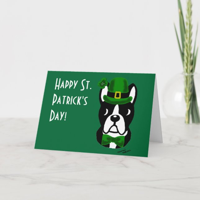 Carte Le jour Boston Terrier 1 de St Patrick (Devant)