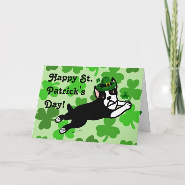 Carte Le jour Boston Terrier 2 de St Patrick (Devant)