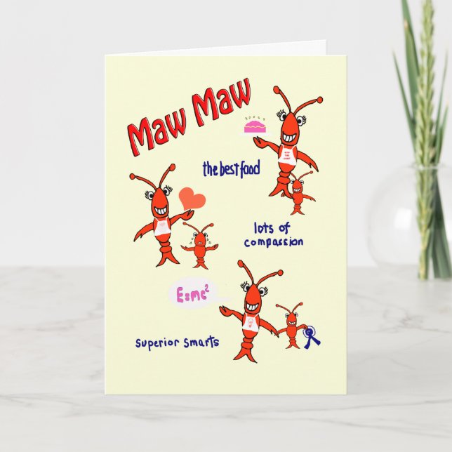 Carte Le jour de mère de gueule de gueule d'écrevisses (Devant)