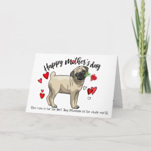 Carte Le jour de mère heureux de votre chien de carlin