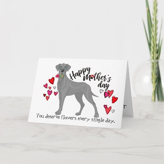 Carte Le jour de mère heureux de votre great dane (Devant)
