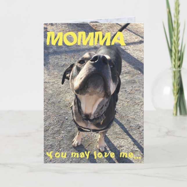 Carte Le jour de mère léchant du chien (Devant)