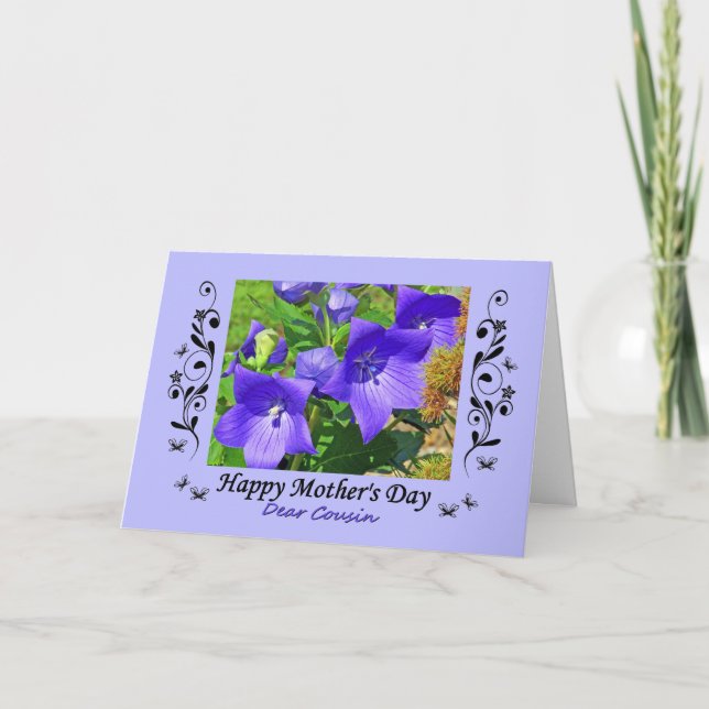 Carte Le jour de mère pour les fleurs et les enjolivures (Devant)