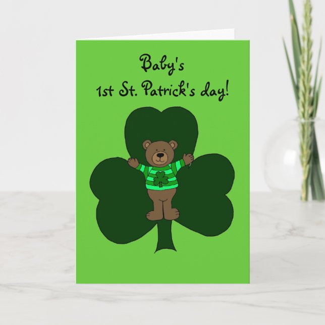 Carte Le jour de premier St Patrick du bébé (Devant)
