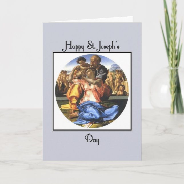 Carte Le jour de St Joseph heureux bleu (Devant)