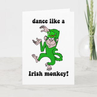 Carte Le jour de St Patrick drôle de singe