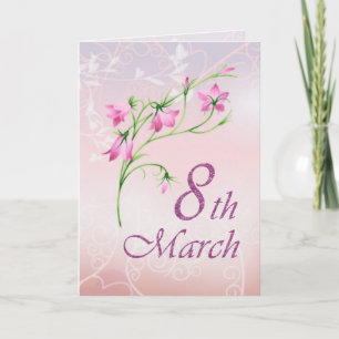 Carte Le jour des femmes internationales, fleurs roses