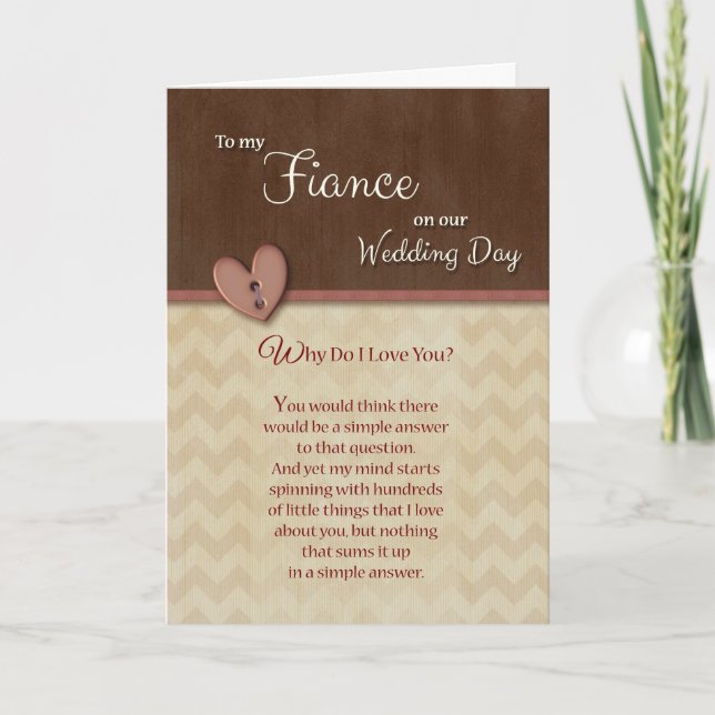 Carte Le jour du mariage à la finance Pourquoi je t'aime (Devant)