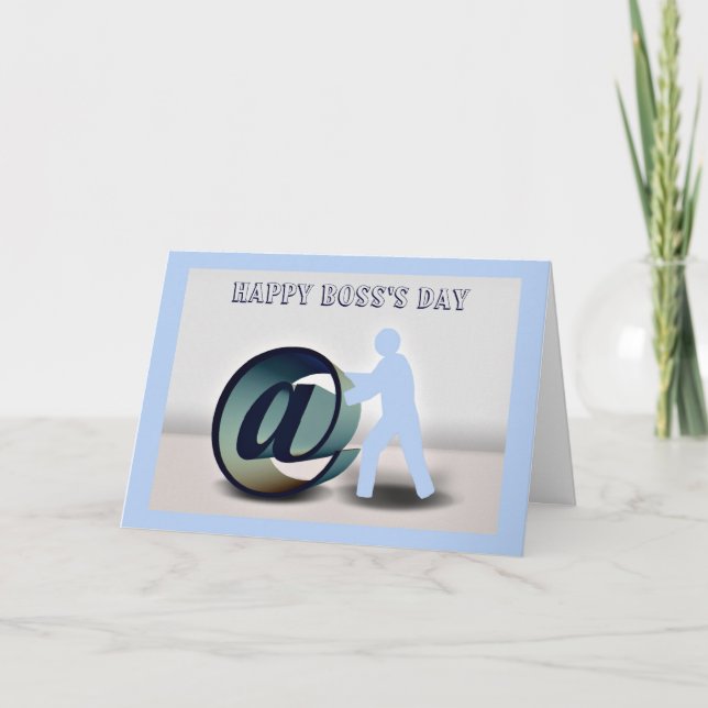 Carte Le jour du patron heureux avec @ le signe (Devant)