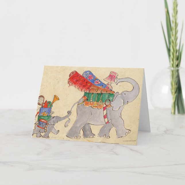 Carte Le jour en mouvement des éléphants (Devant)