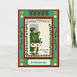 Carte Le jour, la musique et les shamrocks de St Patrick