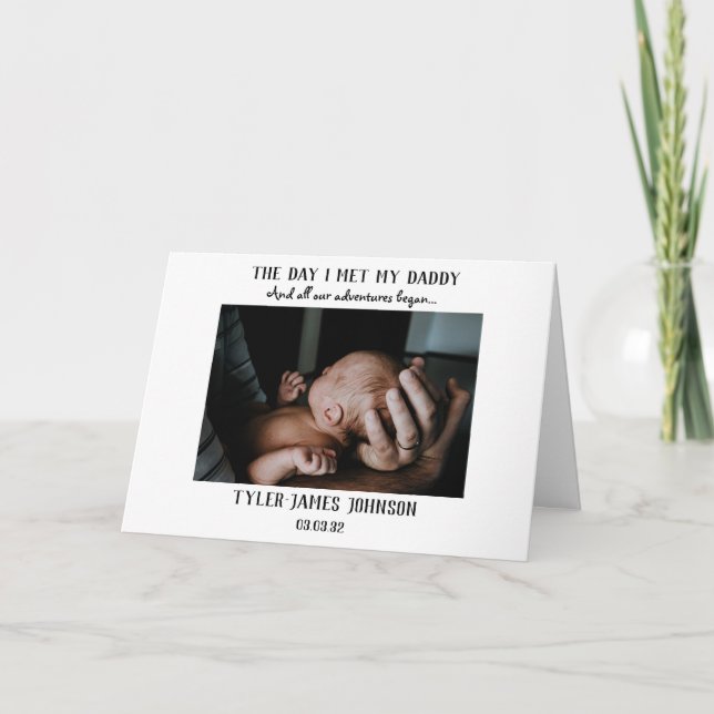 Carte Le jour où j'ai rencontré mon papa Photo Premier a (Devant)