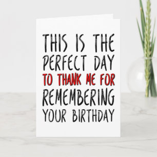Carte Le Jour Parfait Pour Me Remercier, Anniversaire Dr