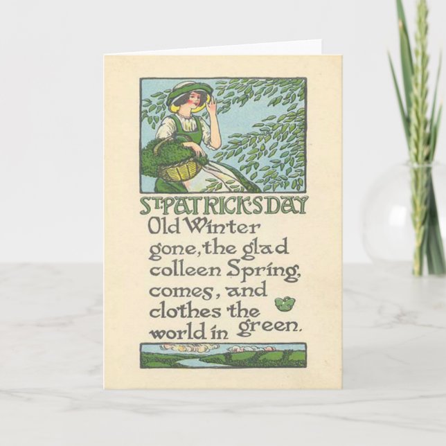 Carte Le jour vintage de St Patrick de shamrock de (Devant)