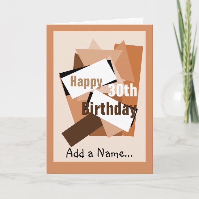 Carte Le joyeux 30ème anniversaire ajoutent… les bruns (Devant)