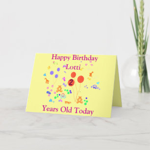Carte Le joyeux anniversaire 2 années, ajoutent l'avant