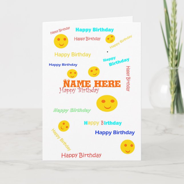 Carte Le joyeux anniversaire, un bon nombre de périodes, (Devant)
