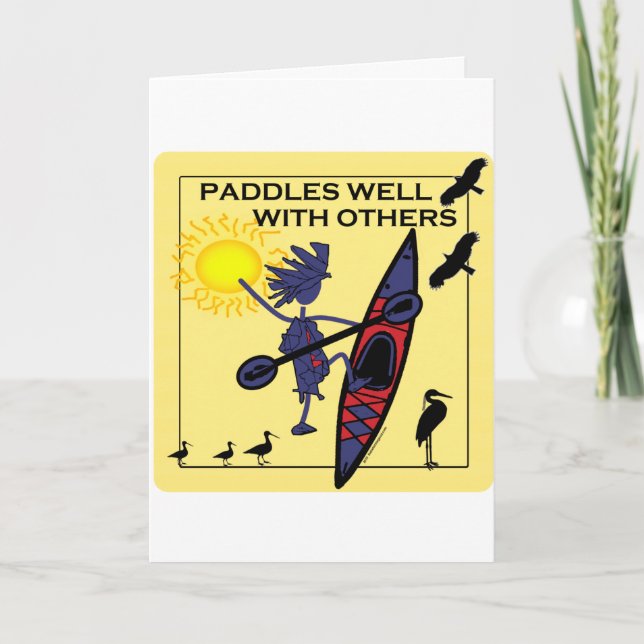 Carte Le kayak barbote bien sur le jaune (Devant)